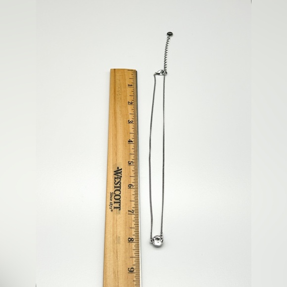 Givenchy Classic Silver Tone Crystal Pendant Necklace 16-18” EEUC - Picture 7 of 10